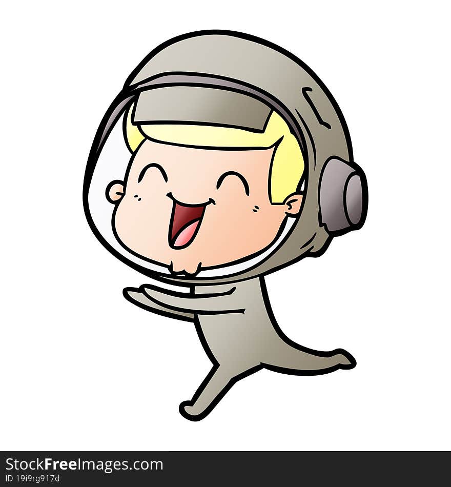 happy cartoon astronaut. happy cartoon astronaut