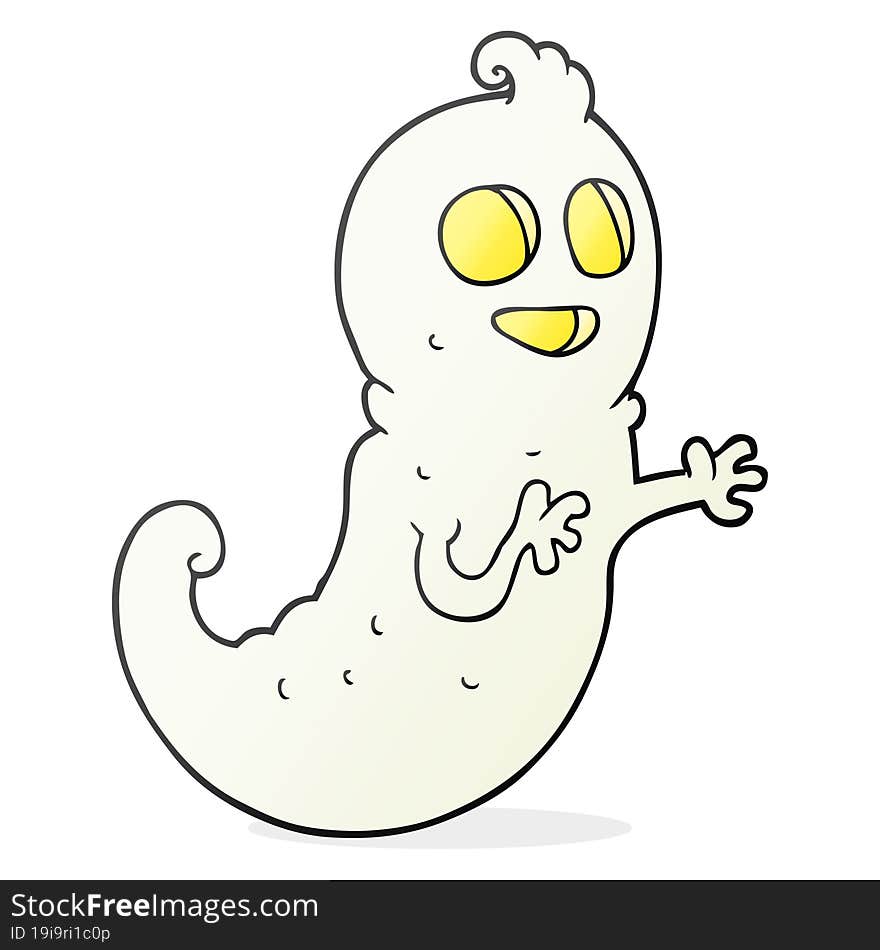 freehand drawn cartoon ghost