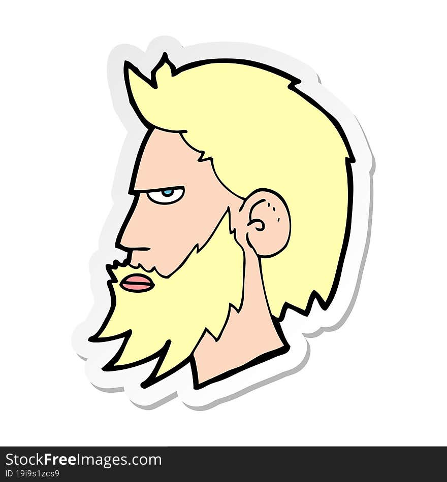 sticker of a cartoon man with beard