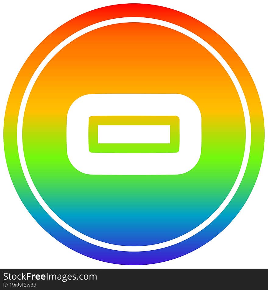 subtraction symbol circular in rainbow spectrum