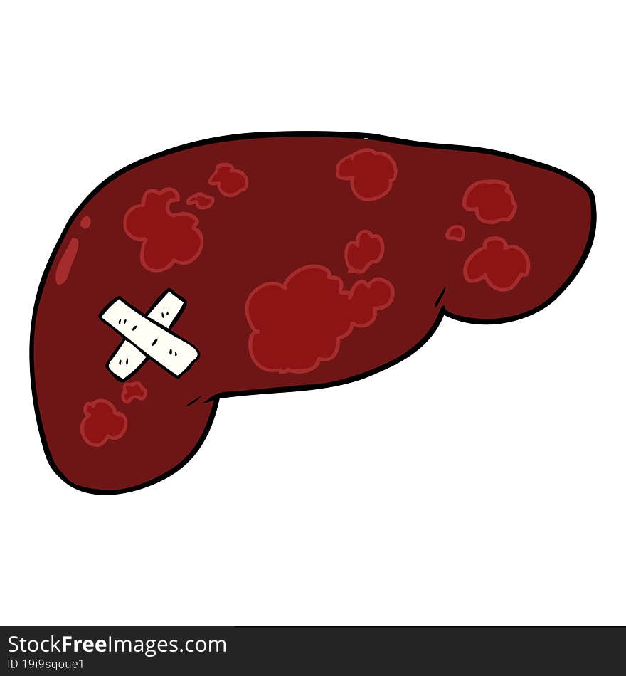 cartoon unhealthy liver. cartoon unhealthy liver