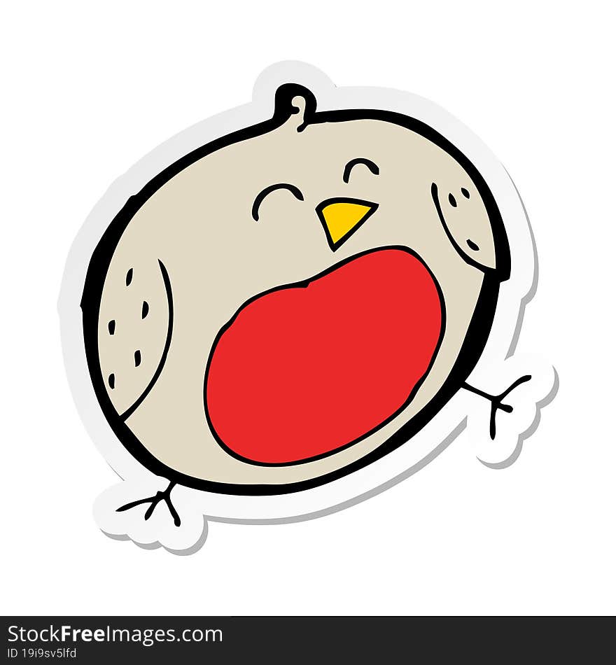 sticker of a cartoon robin