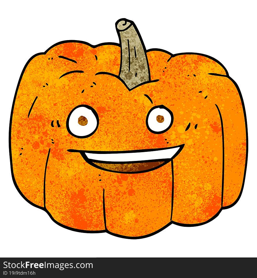 Textured Cartoon Halloween Pumpkin