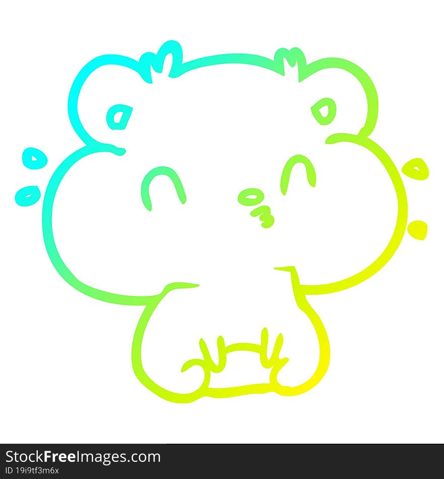 Cold Gradient Line Drawing Hamster With Full Cheek Pouches