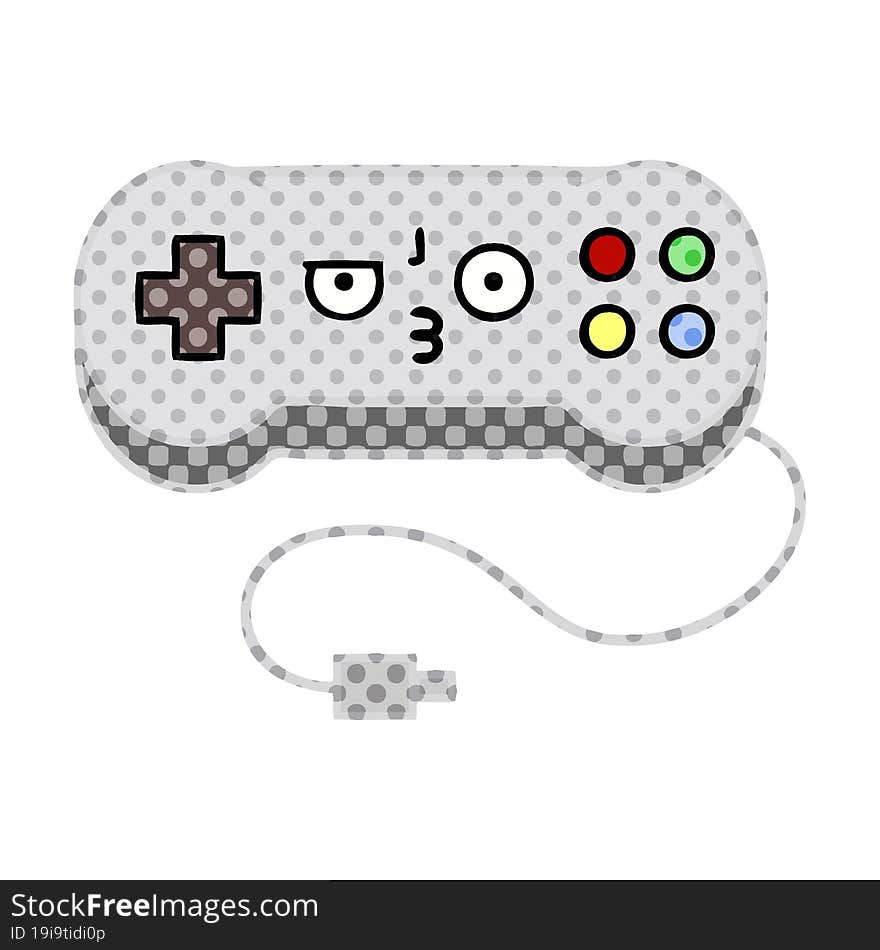 Comic Book Style Cartoon Game Controller