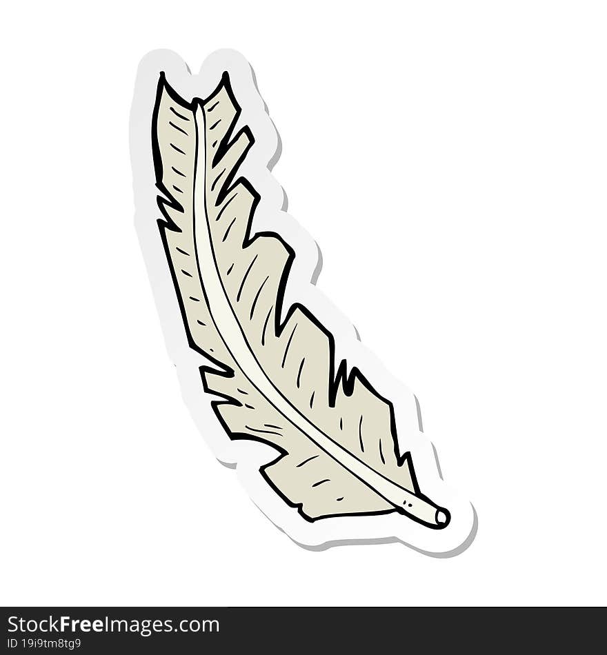 Sticker Of A Cartoon Feather