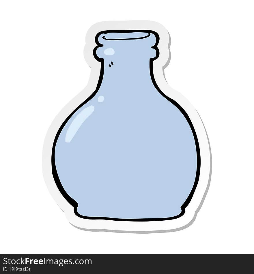 Sticker Of A Cartoon Old Glass Vase