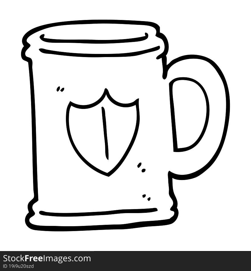 black and white cartoon tankard