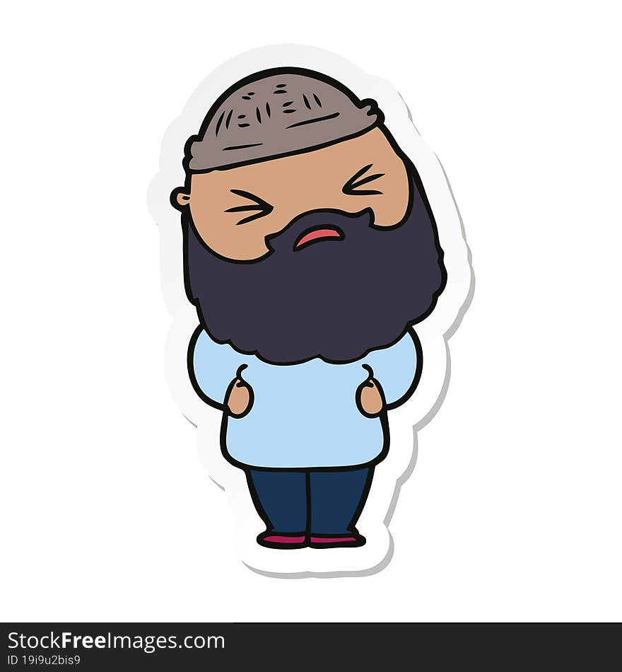 sticker of a cartoon man with beard