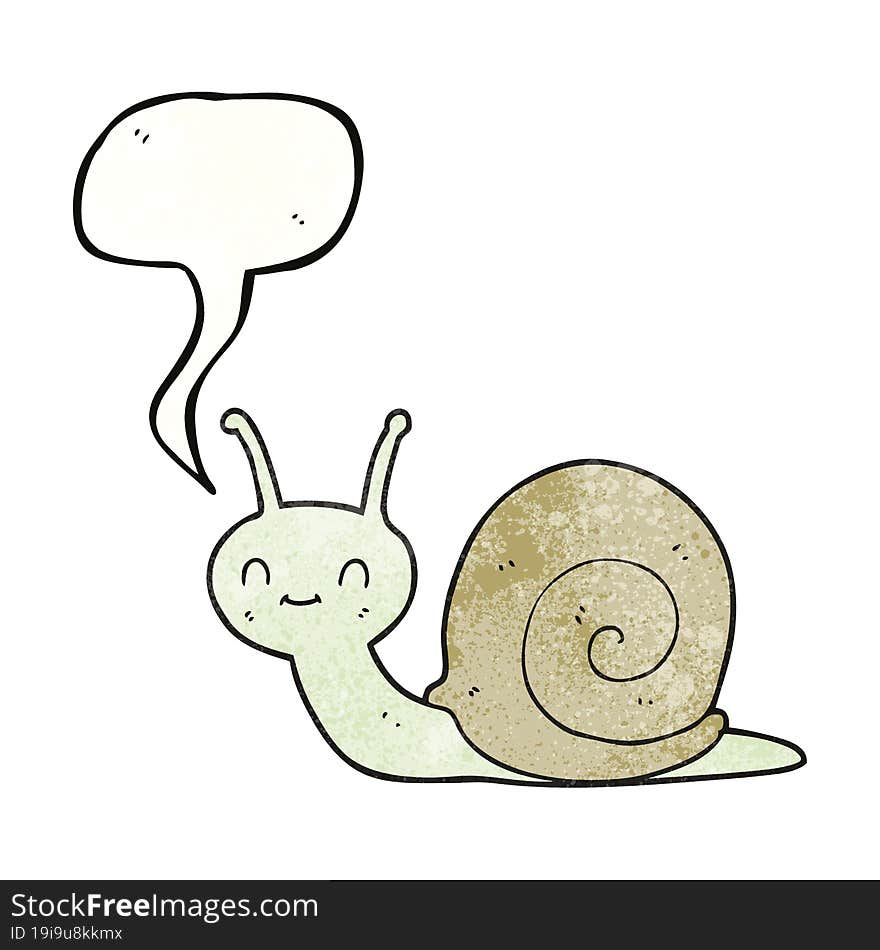 Speech Bubble Textured Cartoon Cute Snail