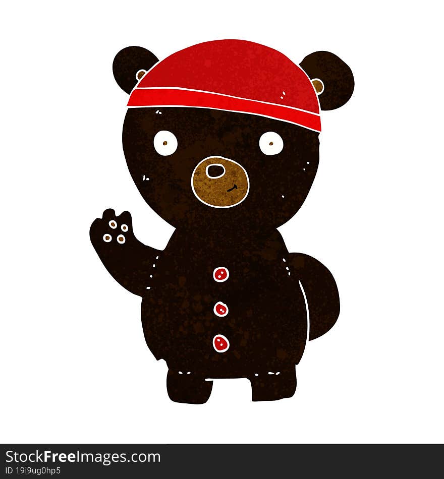 cartoon black bear cub