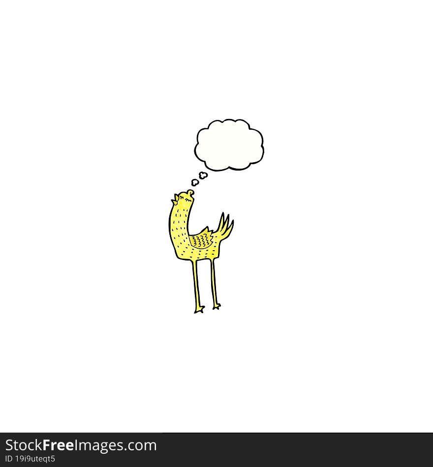 cartoon bird with thought bubble