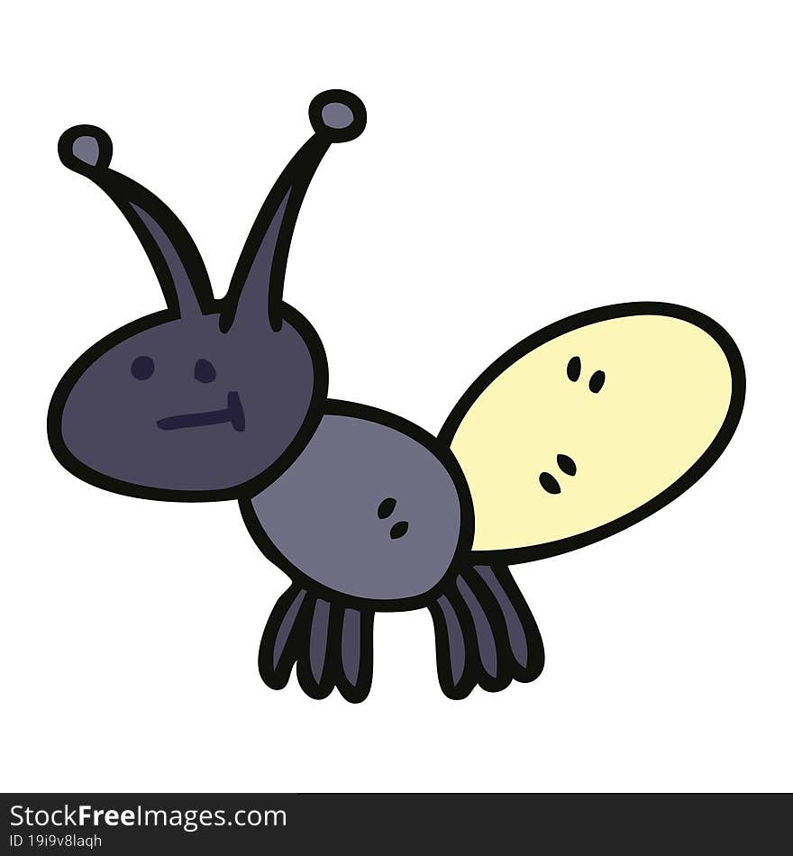 quirky hand drawn cartoon light bug