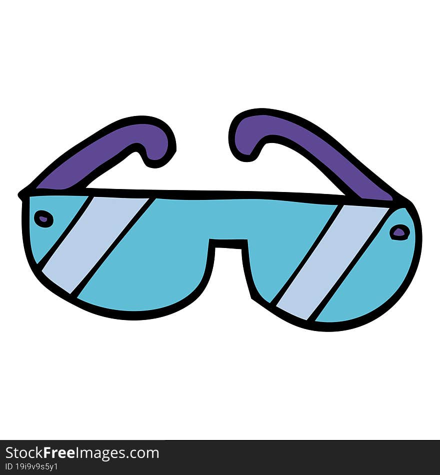 cartoon doodle safety glasses