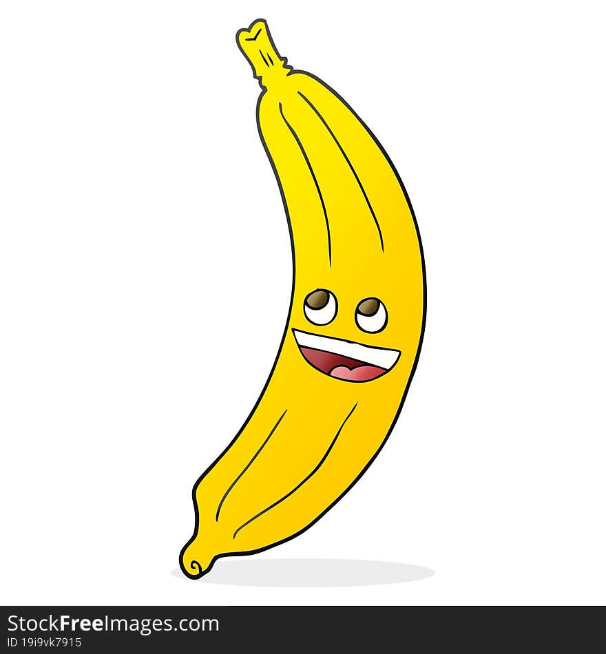 freehand drawn cartoon banana