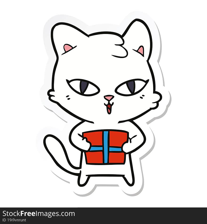 Sticker Of A Cartoon Cat