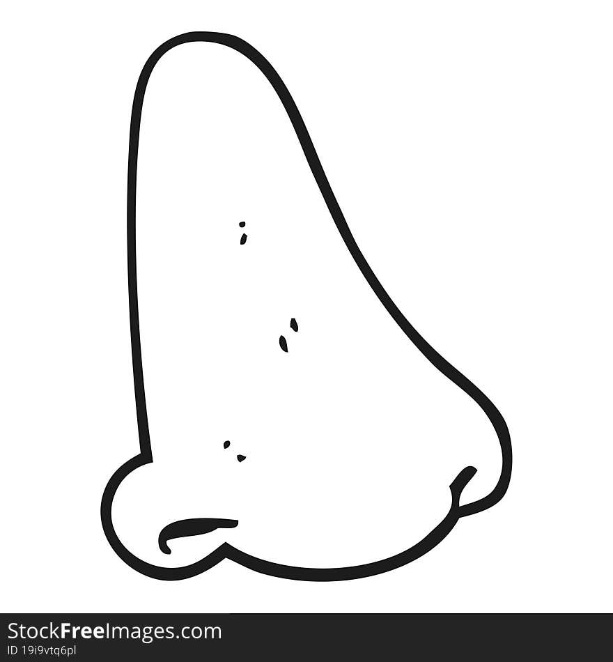 black and white cartoon human nose