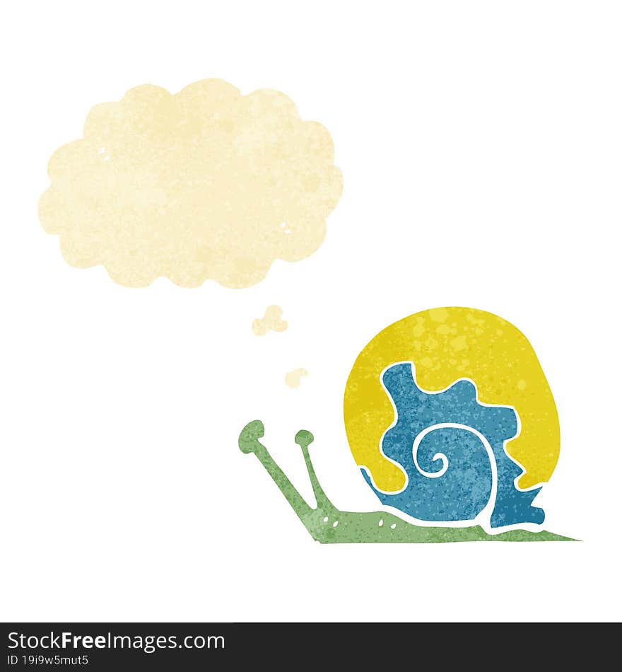 cartoon snail with thought bubble