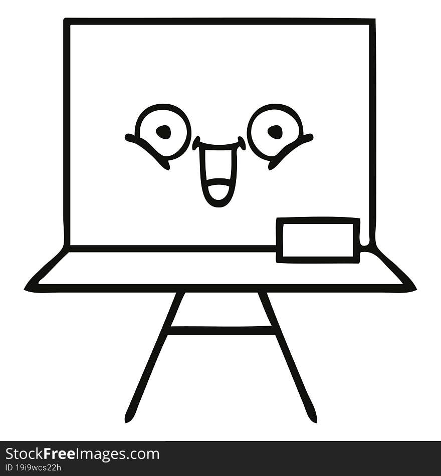 line drawing cartoon chalkboard