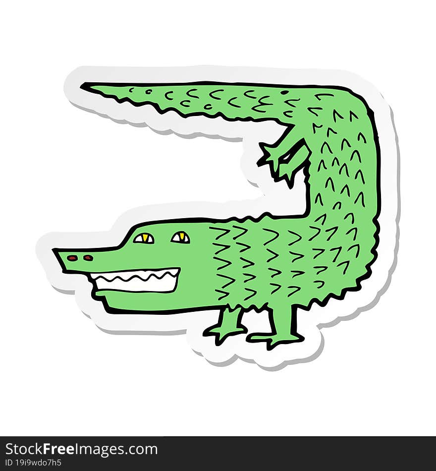 Sticker Of A Cartoon Crocodile