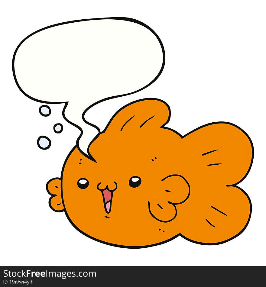 cartoon fish and speech bubble