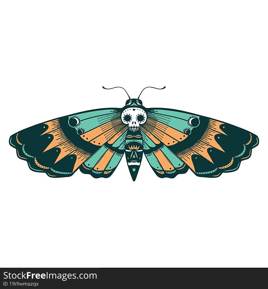 tattoo style icon of a deaths head moth