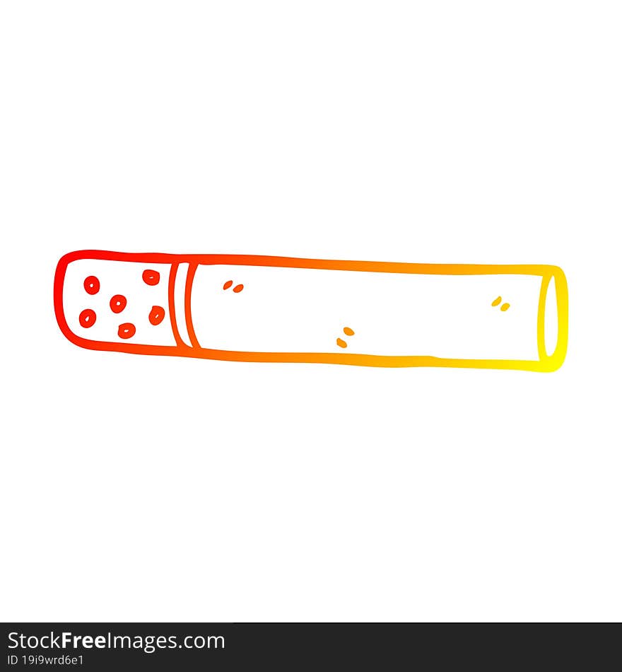 Warm Gradient Line Drawing Cartoon Cigarette