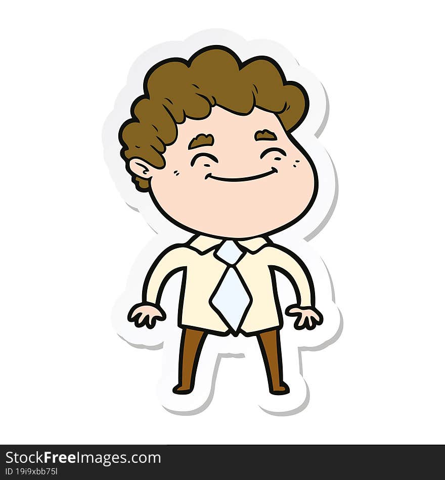 sticker of a cartoon friendly man