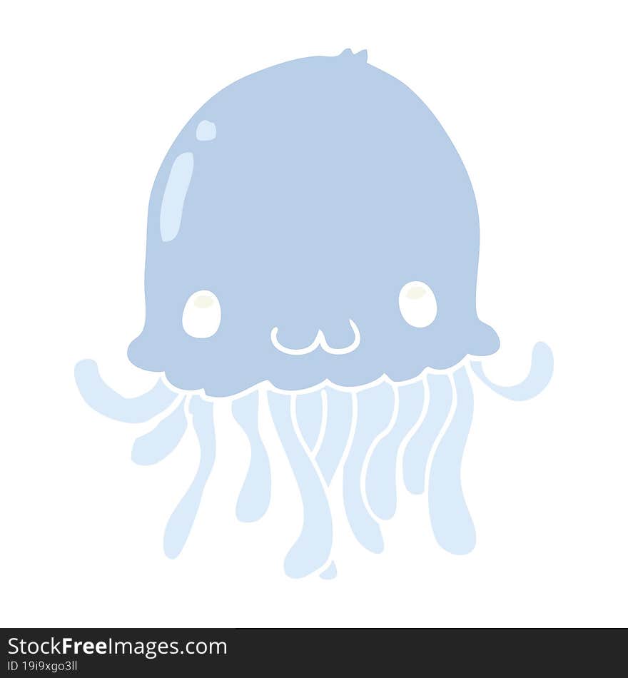 flat color style cartoon jellyfish