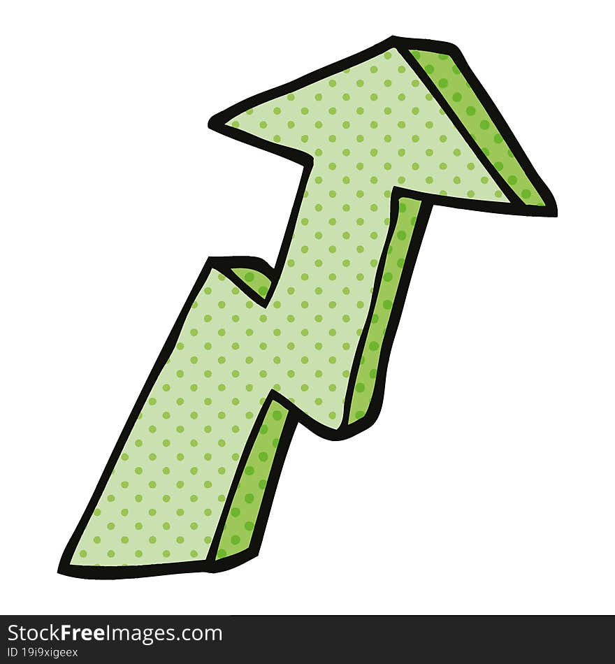 Comic Book Style Cartoon Business Growth Arrow