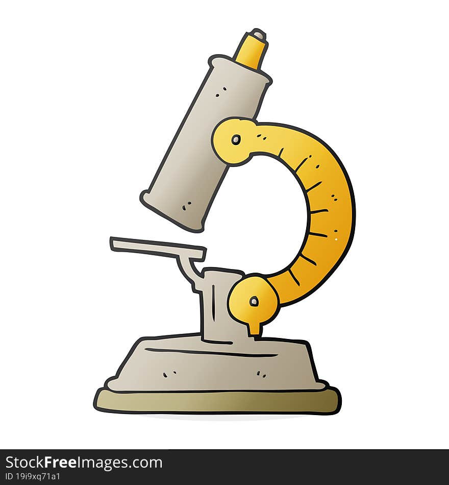 freehand drawn cartoon microscope