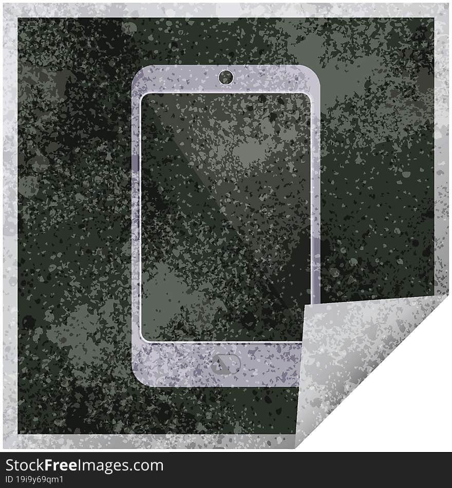 cell phone graphic square sticker