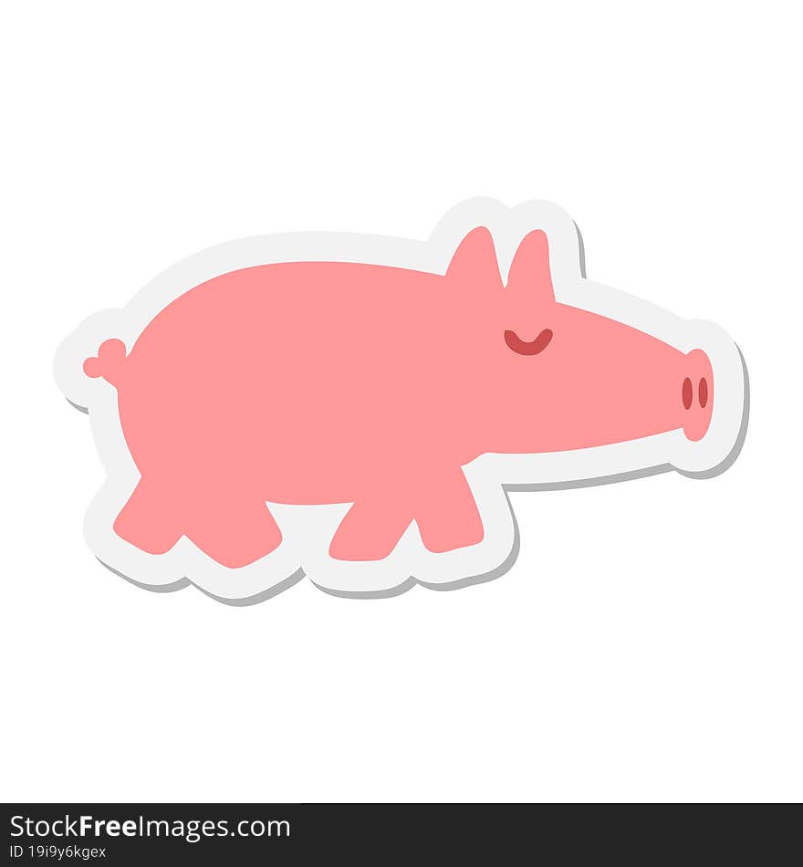 long snout pig sticker