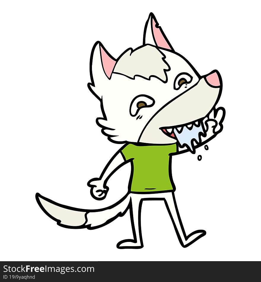 cartoon hungry wolf. cartoon hungry wolf