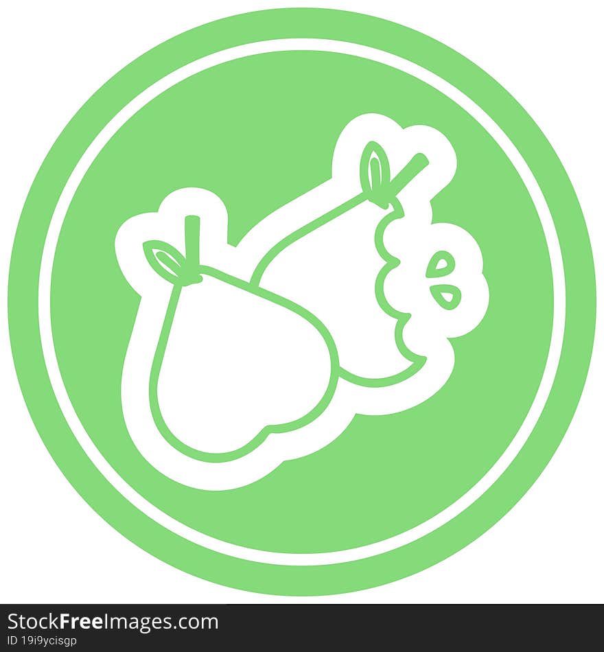 bitten pears circular icon