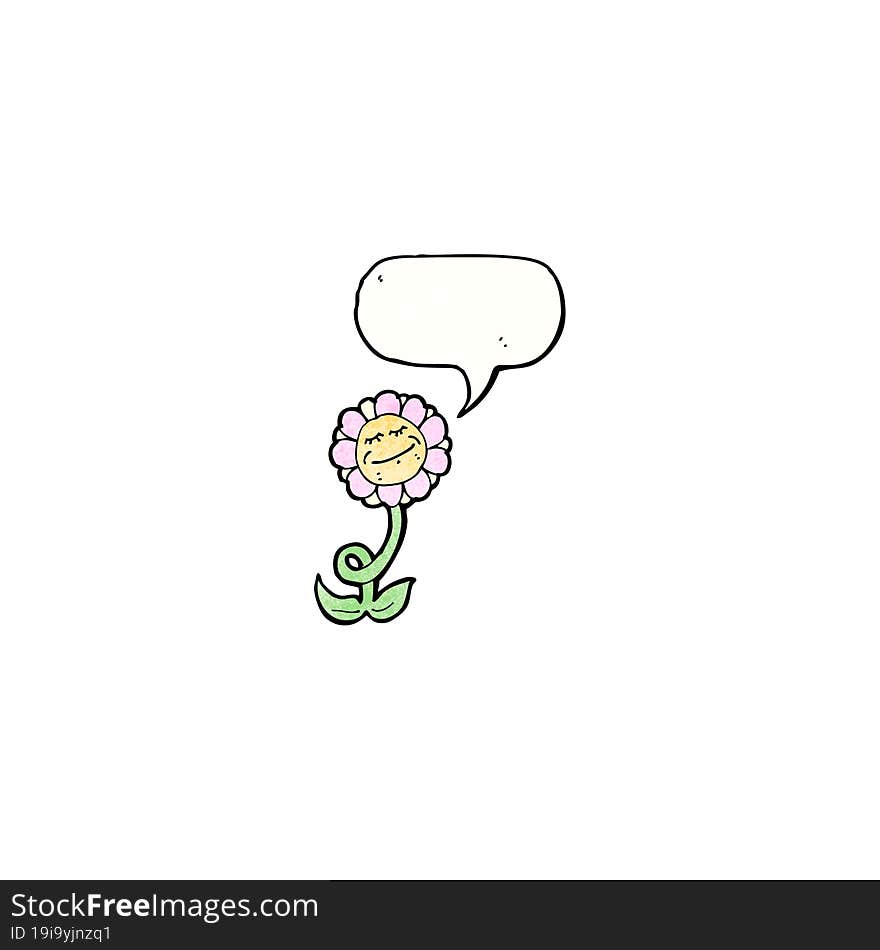 cartoon flower with speech bubble