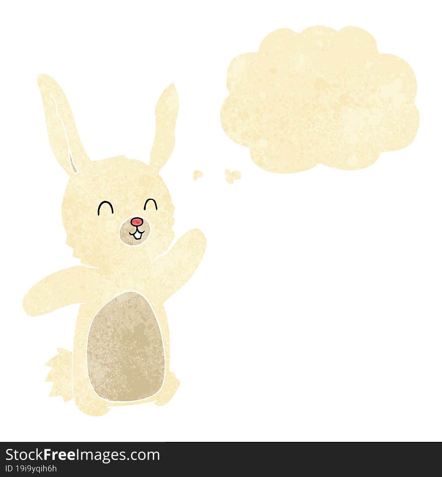 Cartoon Happy Rabbit With Thought Bubble