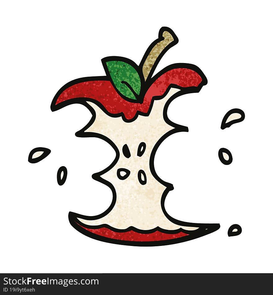 cartoon doodle juicy bitten apple