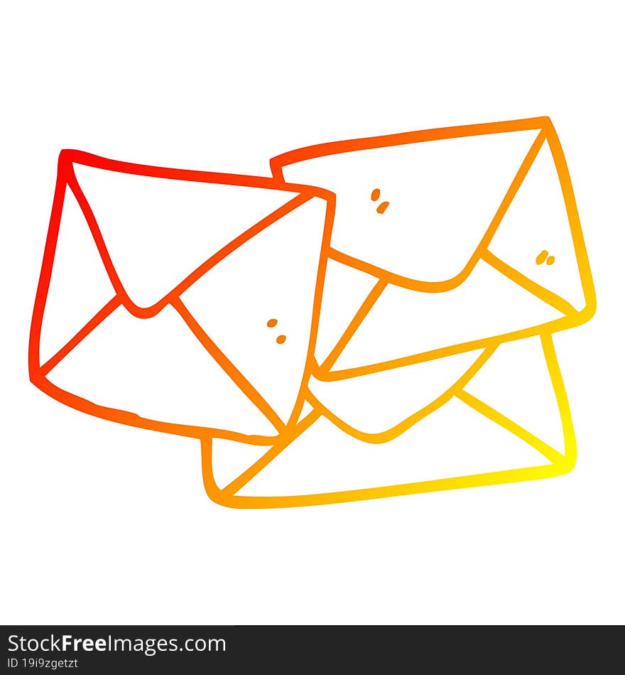 warm gradient line drawing of a cartoon letter