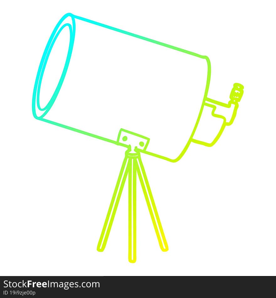 cold gradient line drawing cartoon big telescope