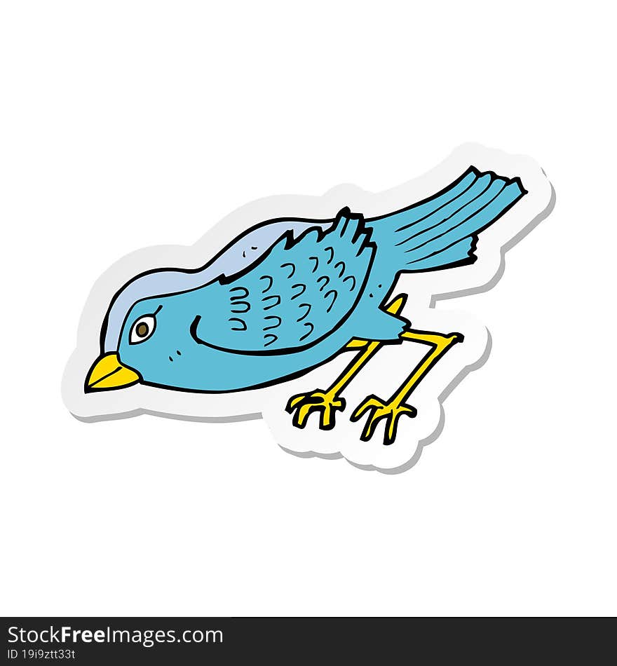 sticker of a cartoon garden bird