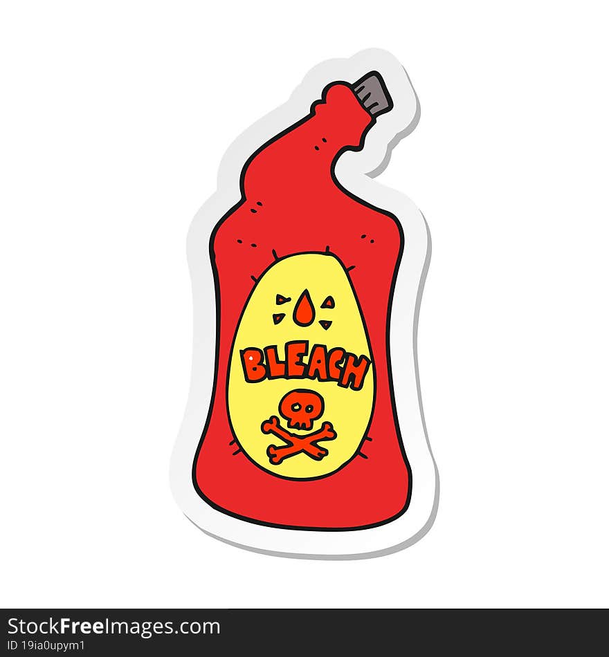 sticker of a cartoon bleach bottle