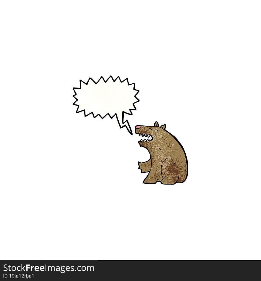 Cartoon Bear With Speech Bubble