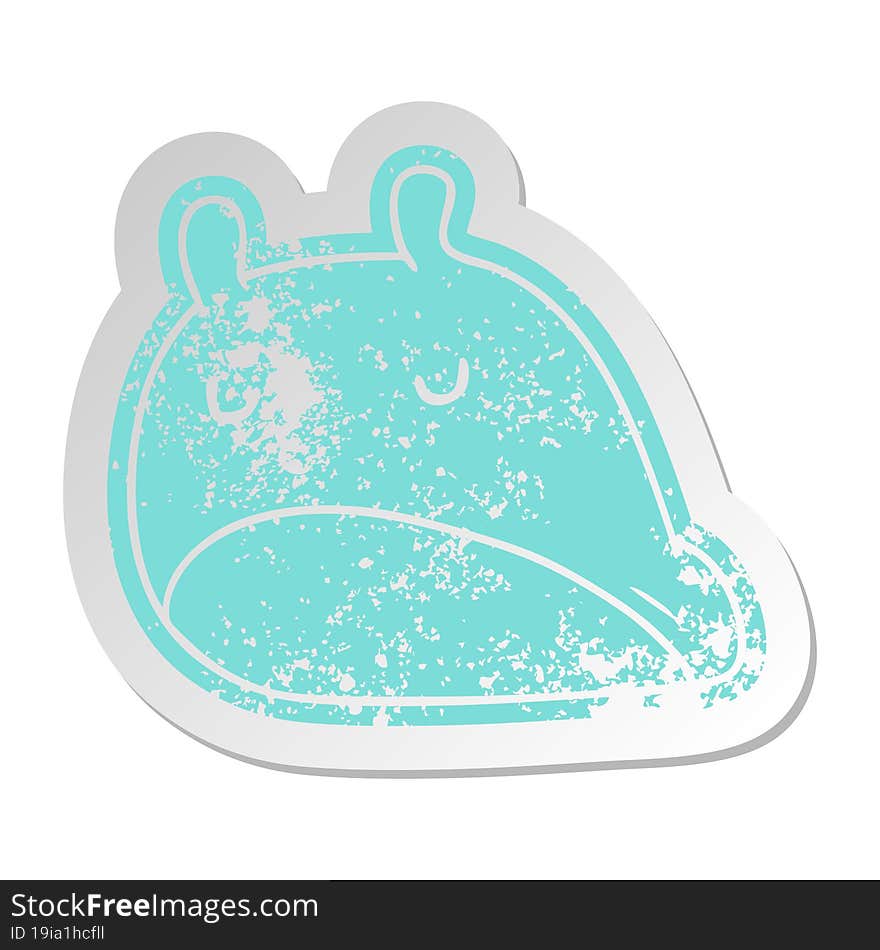 Distressed Old Sticker Kawaii Fat Cute Slug