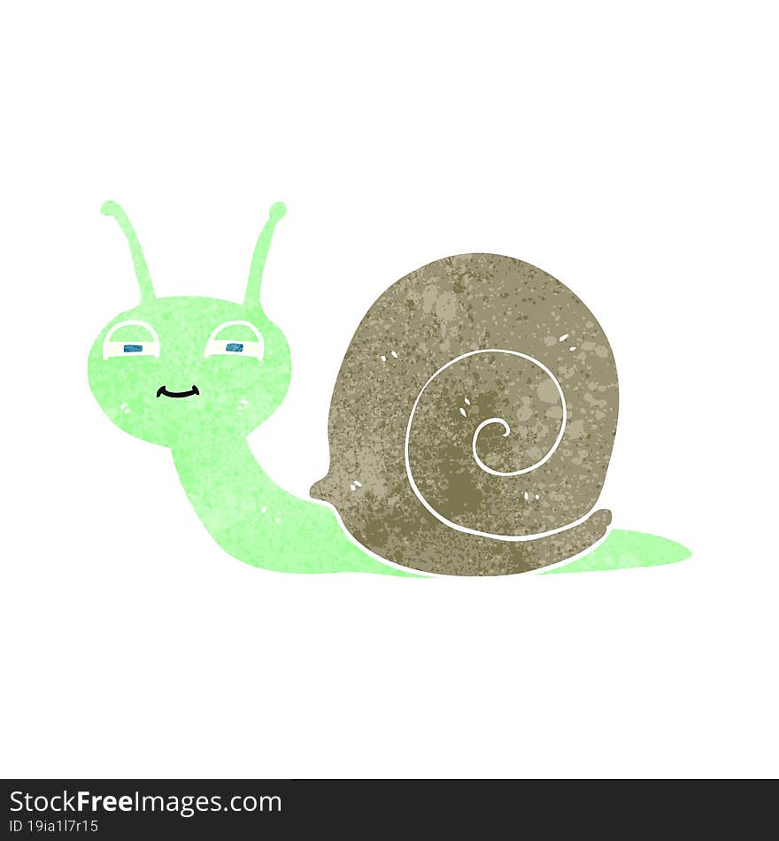 freehand retro cartoon cute snail