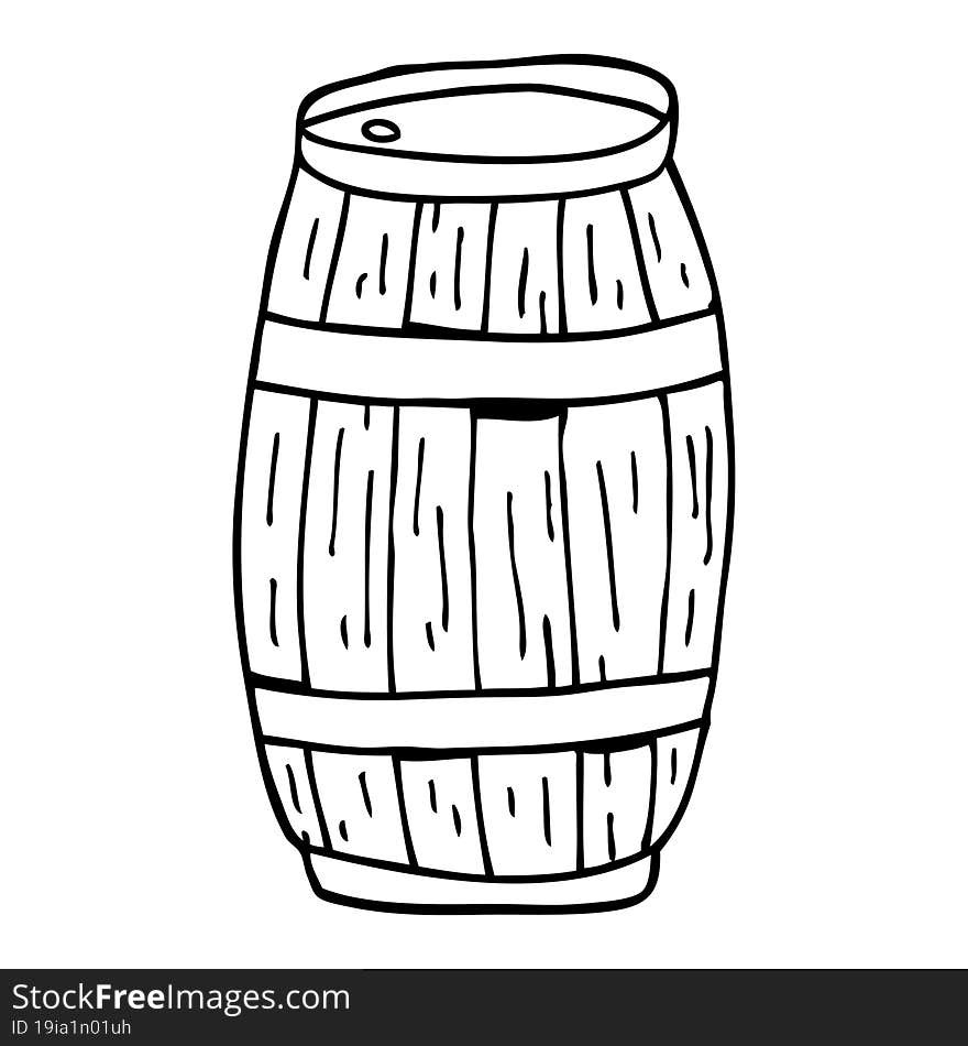 line drawing cartoon beer barrel