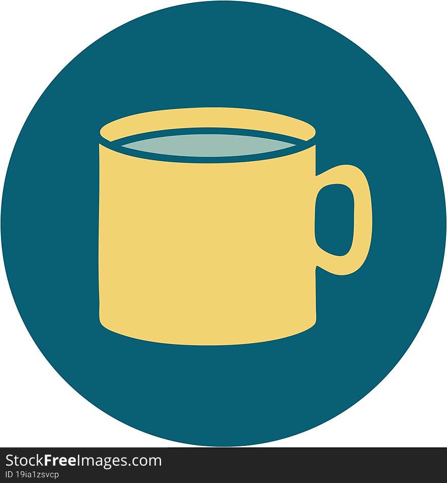 iconic tattoo style image of cup of coffee. iconic tattoo style image of cup of coffee