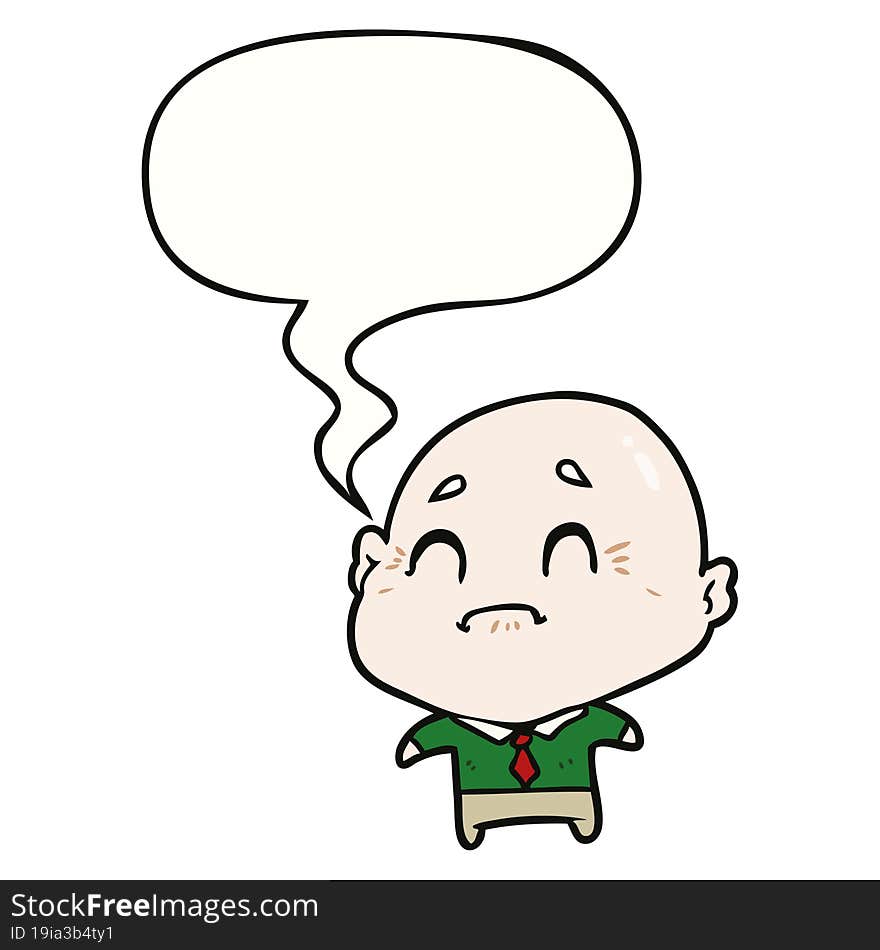 cartoon old man and speech bubble