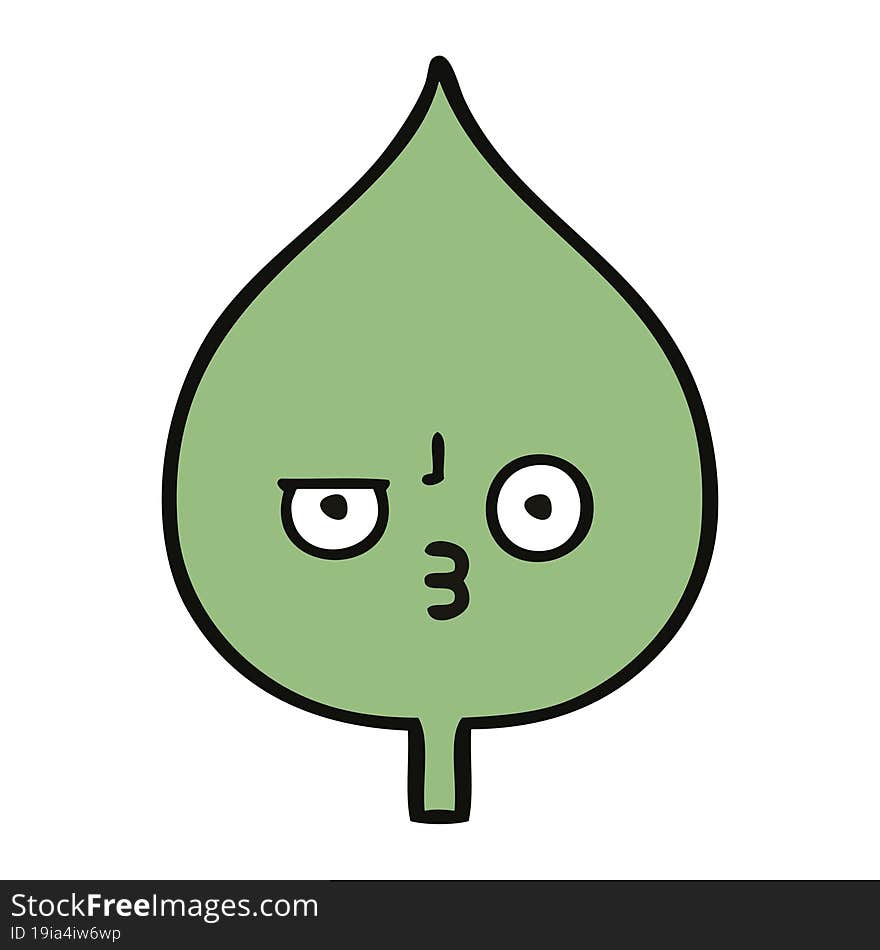 cute cartoon of a expressional leaf