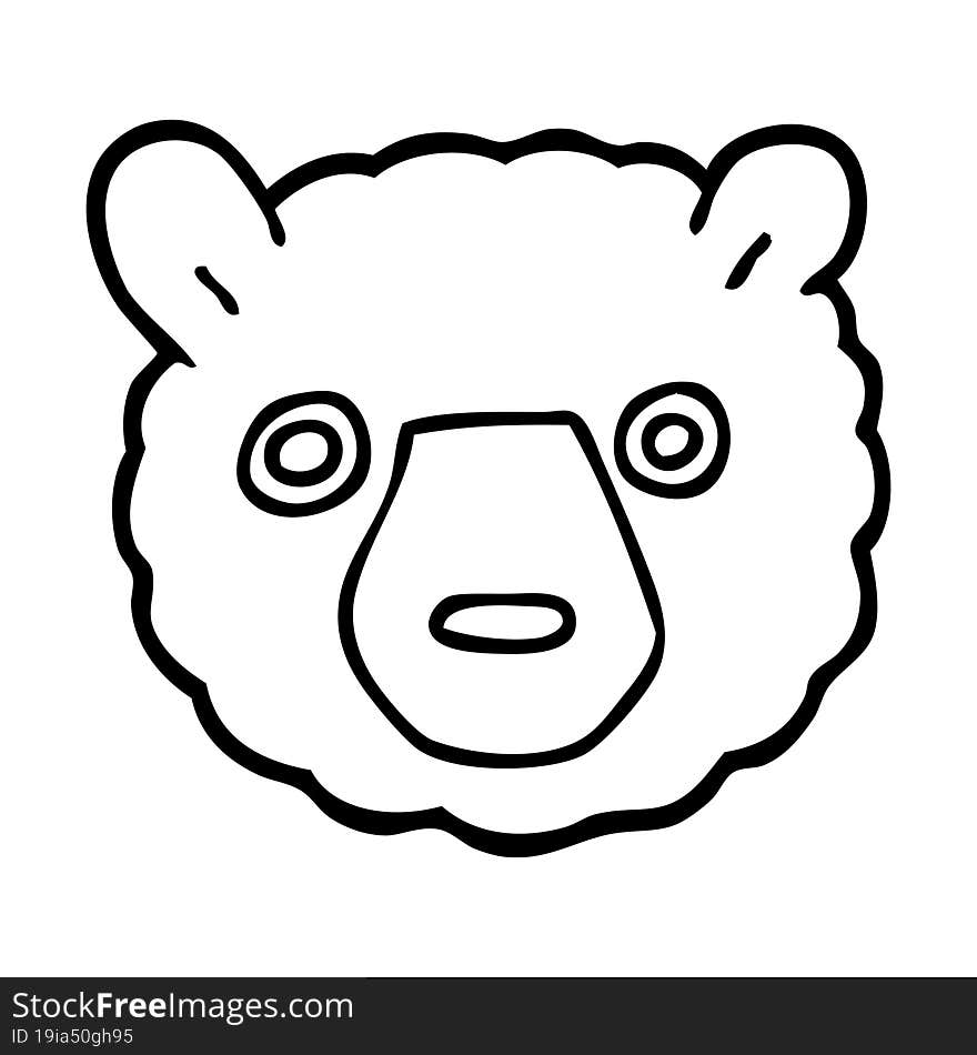 line drawing cartoon bear face